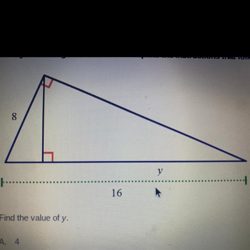 Find the value of y. A. 4 B. 6 C. 10 D. 12-example-1