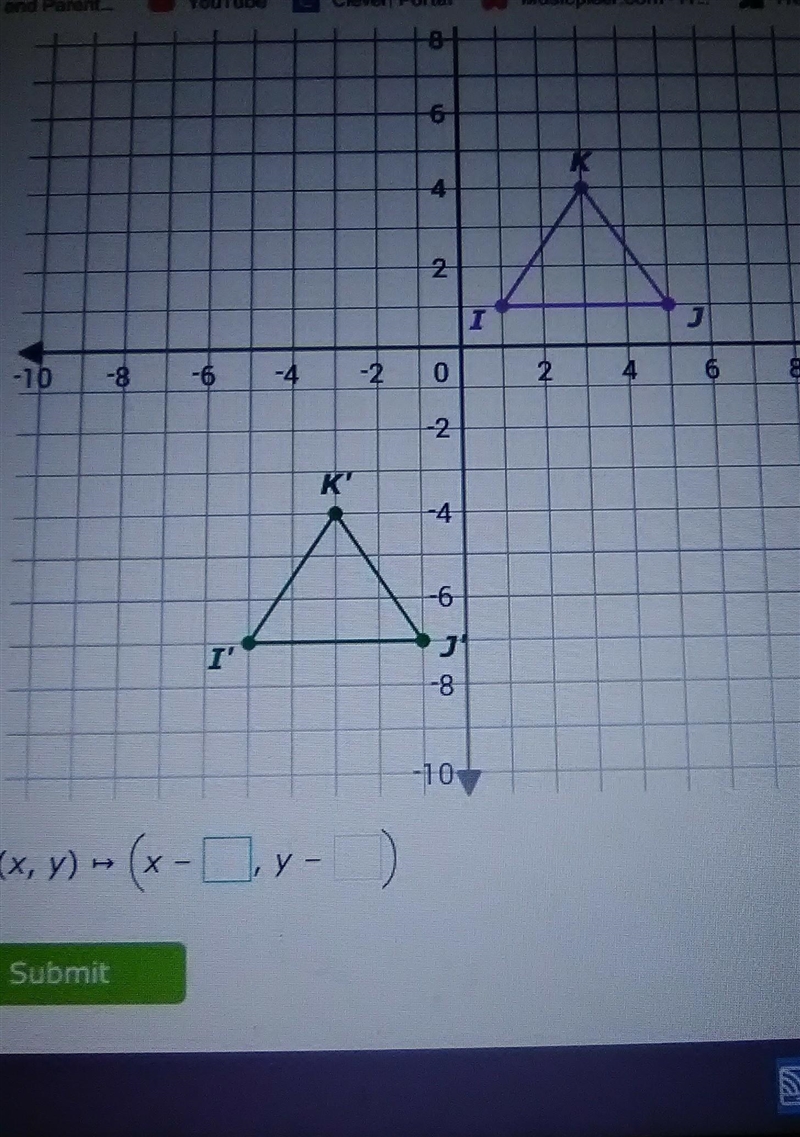 Write the rule of the transformation from triangle JKI to triangle J'K'I'-example-1