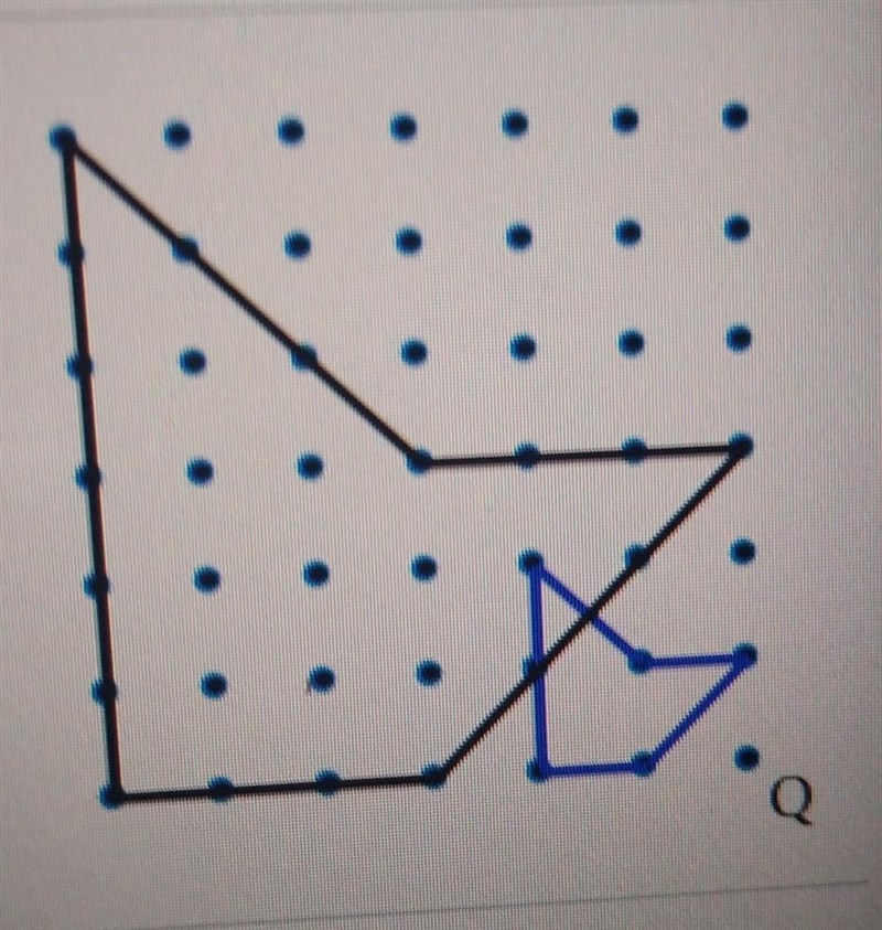 the blue figure is a dilation image of the black figure. the labeled point is the-example-1