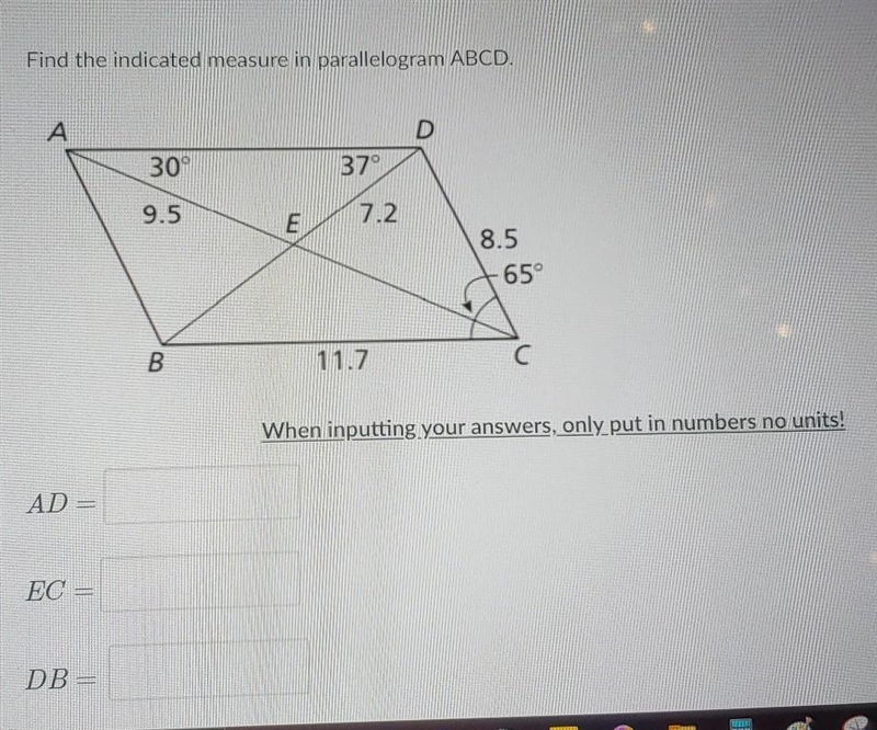 "find the indicated measure in a polarogram ABCD."-when inputting your answers-example-1