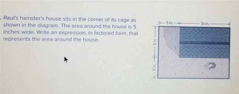 Rauls hamster's house sits in a corner of its cage as shown in the diagram. The area-example-1