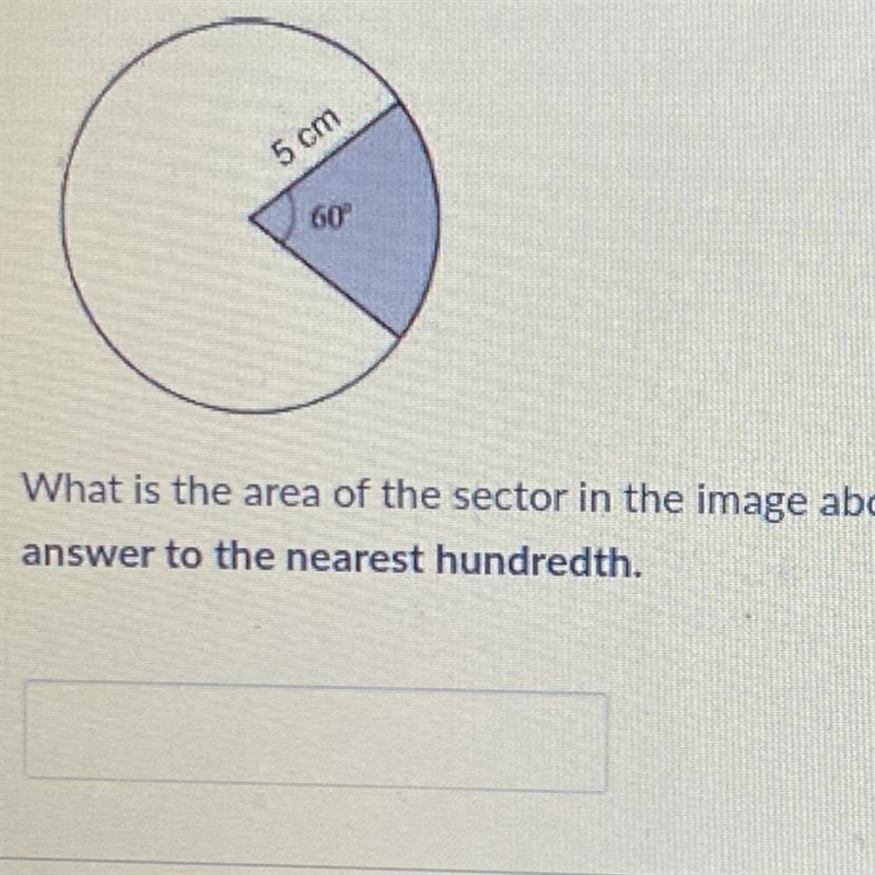 What is the area of the sector in the image above? Type pi in the calculator and round-example-1