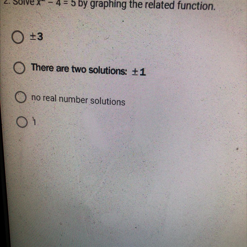 Solve X^2 - 4 =5 by graphing the related function.-example-1