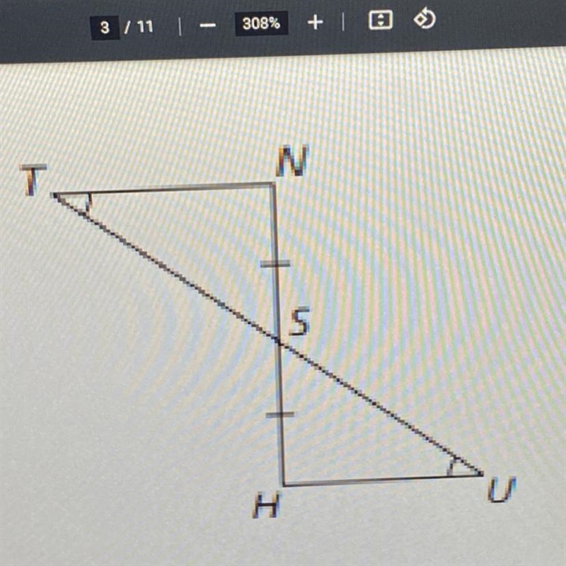 Determine if the following angles are congruent. What theorem proves them to be congruent-example-1