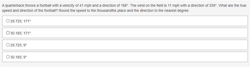 A quarterback throws a football with a velocity of 41 mph and a direction of 168°. The-example-1