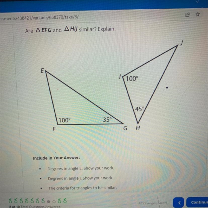 Are EFG and HIJ similar?-example-1