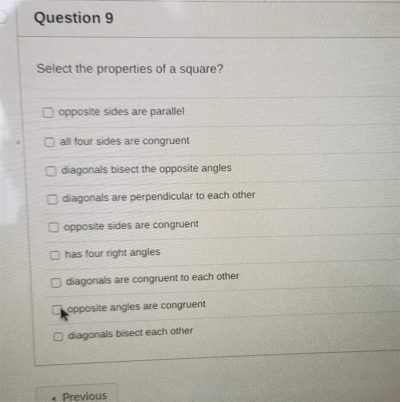 Select the properties of a square? please answer, I'm desperate ​-example-1