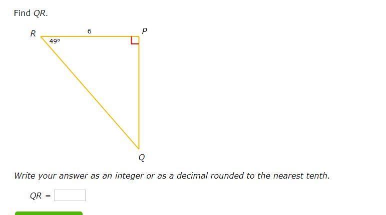 Find QR. Write your answer as an integer or as a decimal rounded to the nearest tenth-example-1