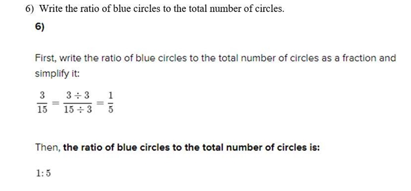 Write the ratio of blue circles to the total number of circles. My answer was marked-example-1