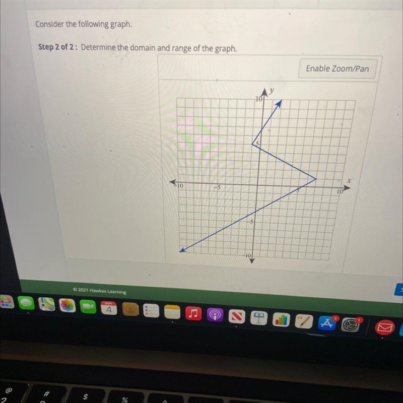 Consider the following graph. Determine the domain and range of the graph.-example-1