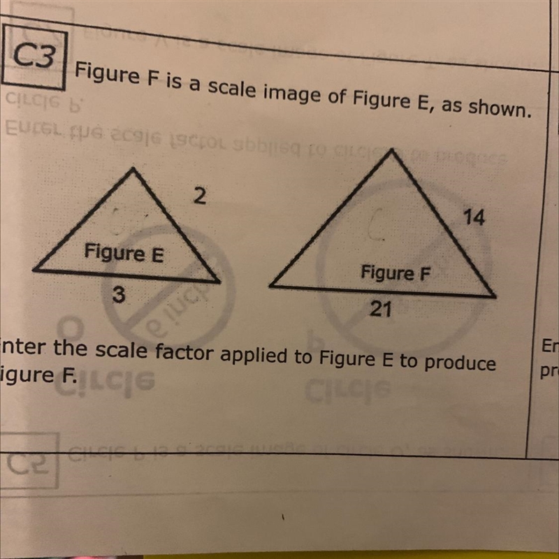 Figure F is a scale image of figure E as shown. Enter the scale factor applied to-example-1