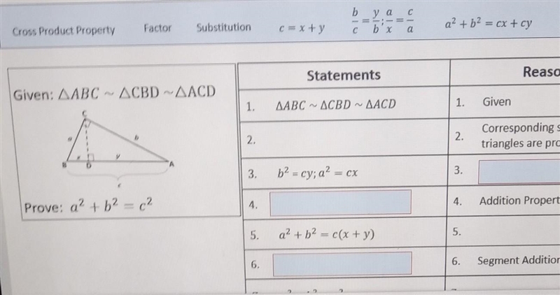 Which statements and reason complete steps 3 , 4 and 6 of the proof ?-example-1