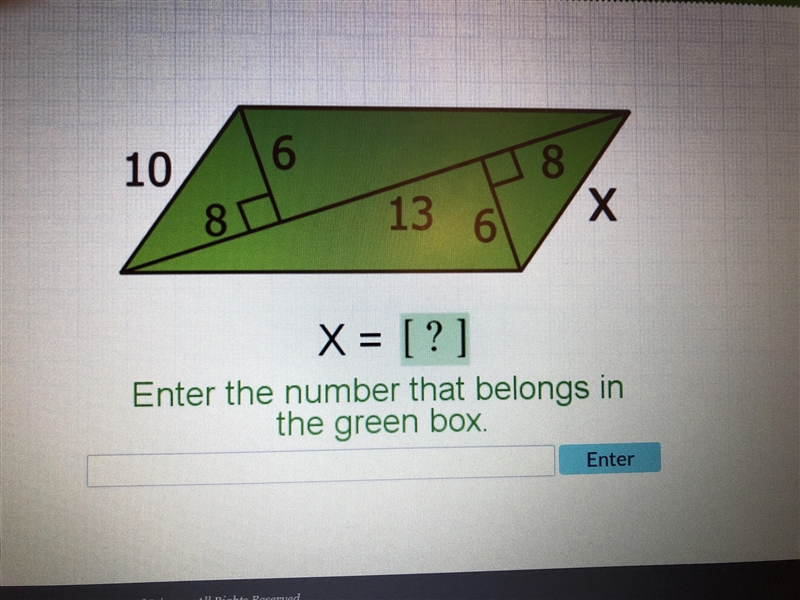 Enter the number that belongs in the green box.-example-1