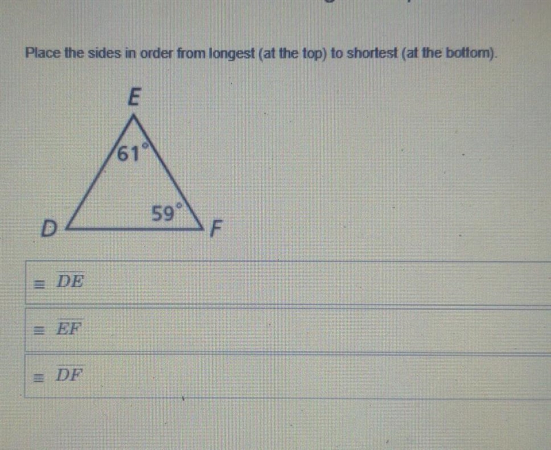 how do I know where to place the sides in order from longest (at the top) to shortest-example-1