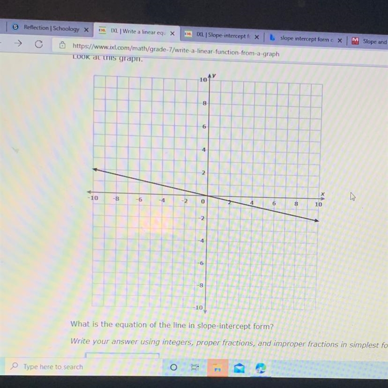 What is the equation of the line in slope-intercept form? Write your answer using-example-1