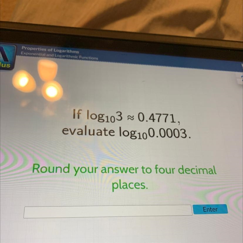 If log103 0.4771, evaluate log100.0003. Round your answer to four decimal places.-example-1