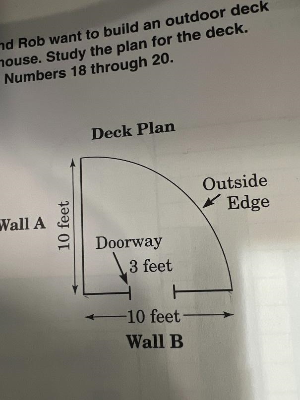 What is the length, in yards, of Wall A ofthe deck?A 3 yardsB13 yardsc 3 yardsD 30 yards-example-1