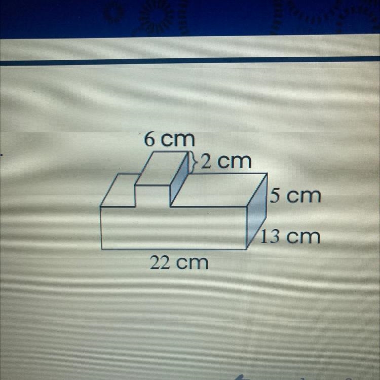 This figure is made up of two rectangular prisms. What is the volume of the figure-example-1