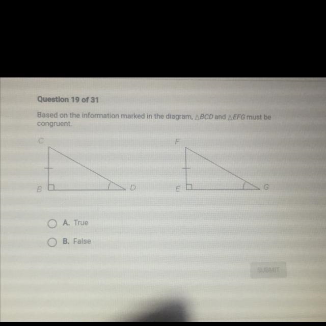 Question 19 of 31Based on the information marked in the diagram, ABCD and A EFG must-example-1