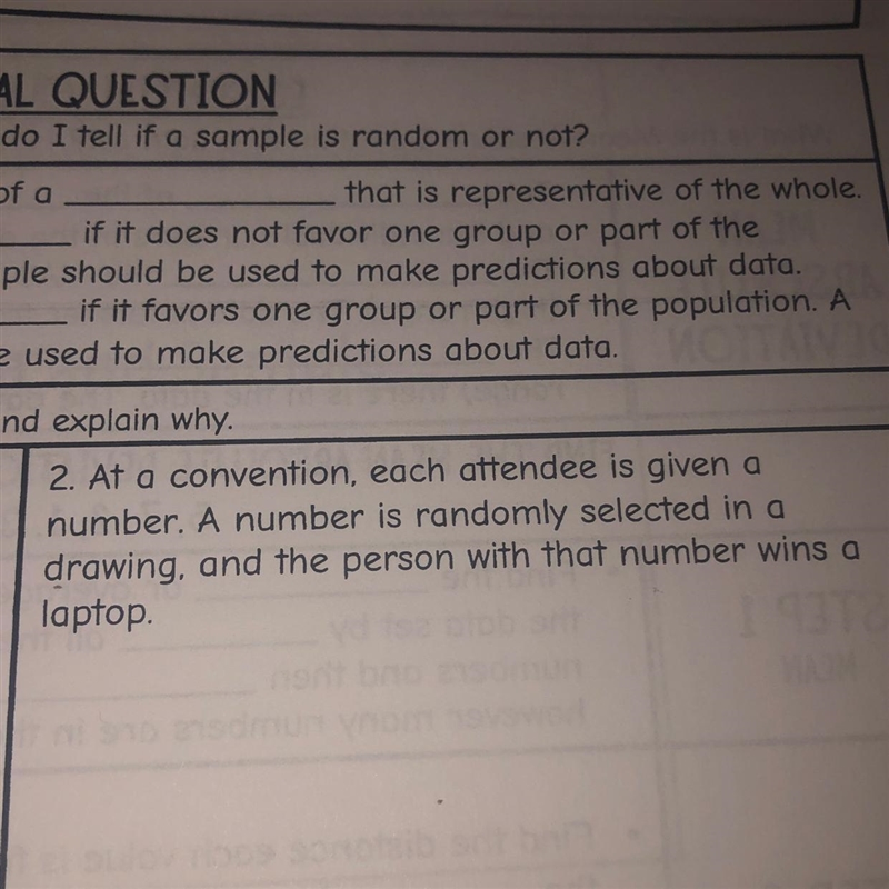 Determine if the situation below are biased or unbiased and explain why.At a convention-example-1