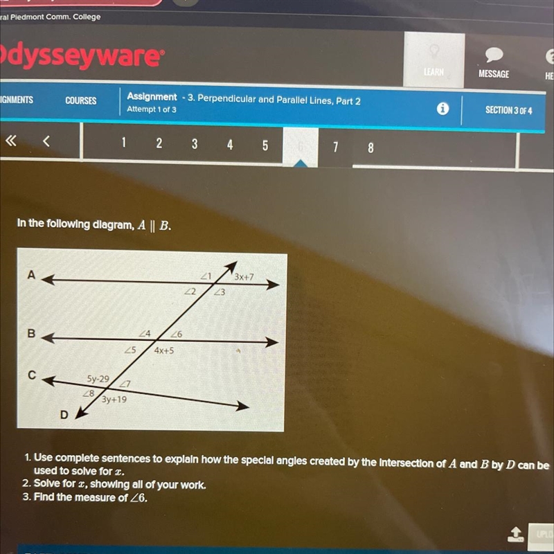 1. Use complete sentences to explain how the special angles created by the Intersection-example-1