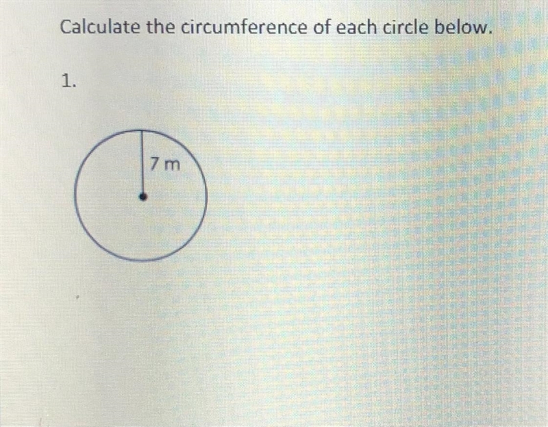 Calculate the circumference of the circle below. Express the result as a decimal to-example-1