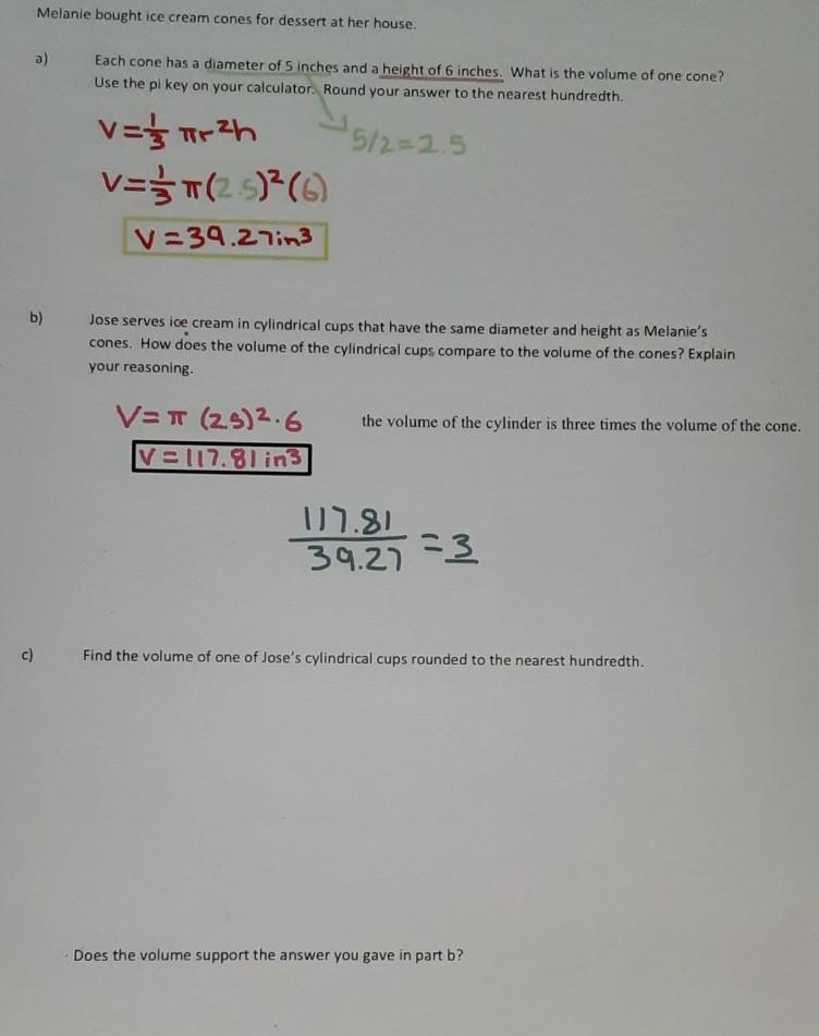 I need help with part C and with the following question: Does the volume support the-example-1