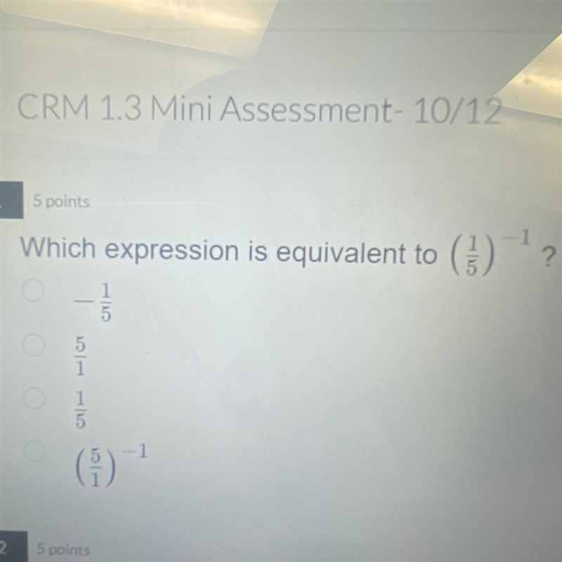 (1/5) -1 as the exponent-example-1