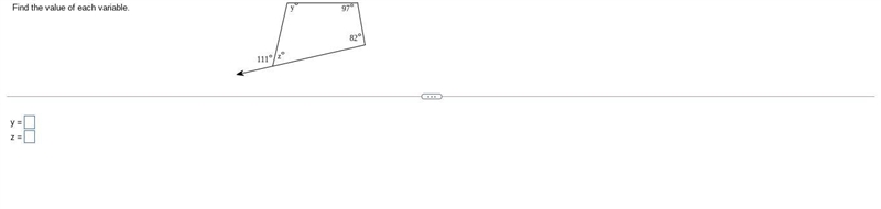 Find the value of each variable.-example-1