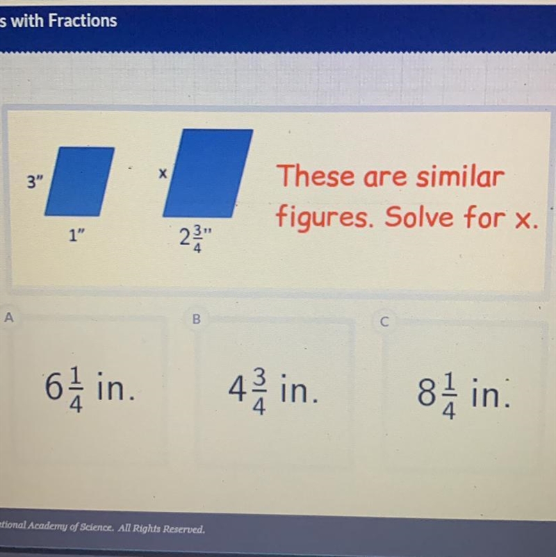 These are similar figures. Solve for x-example-1