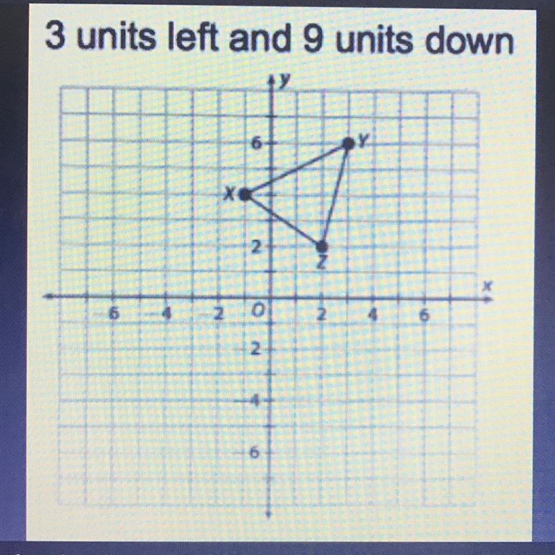 Determine where X' would be if you translated X 3units to the left and 9 units down-example-1