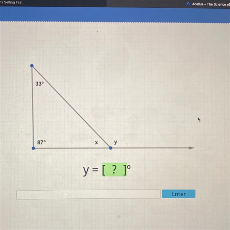 Angle Sum Theorem What is angle Y?? please help-example-1