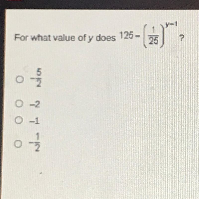 For what value of y does 25-() 25 ?-example-1