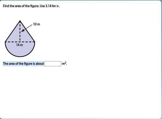 Find the area of the figure. Use 3.14 for π.-example-1