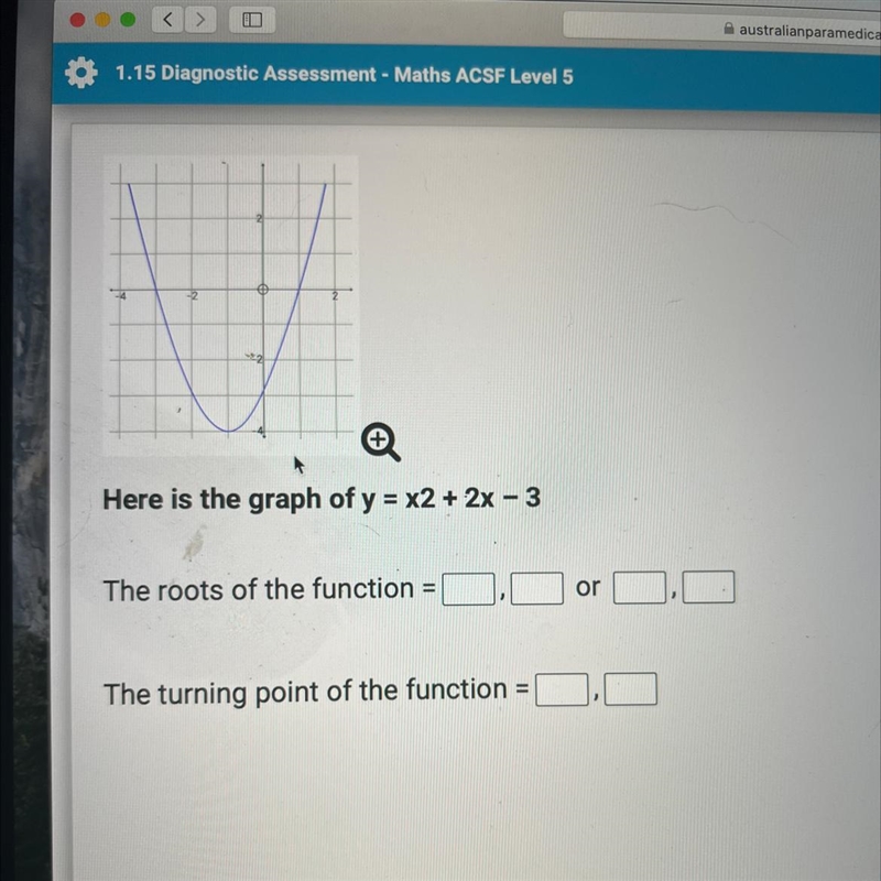 Please help Here is the graph of y = x2 + 2x - 3 The roots of the function = = or-example-1