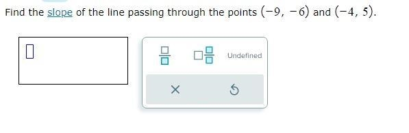 Help find the slope of the line passing through the points??-example-1