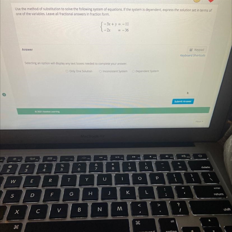 use the method of substitution to solve the following system of equations. if the-example-1