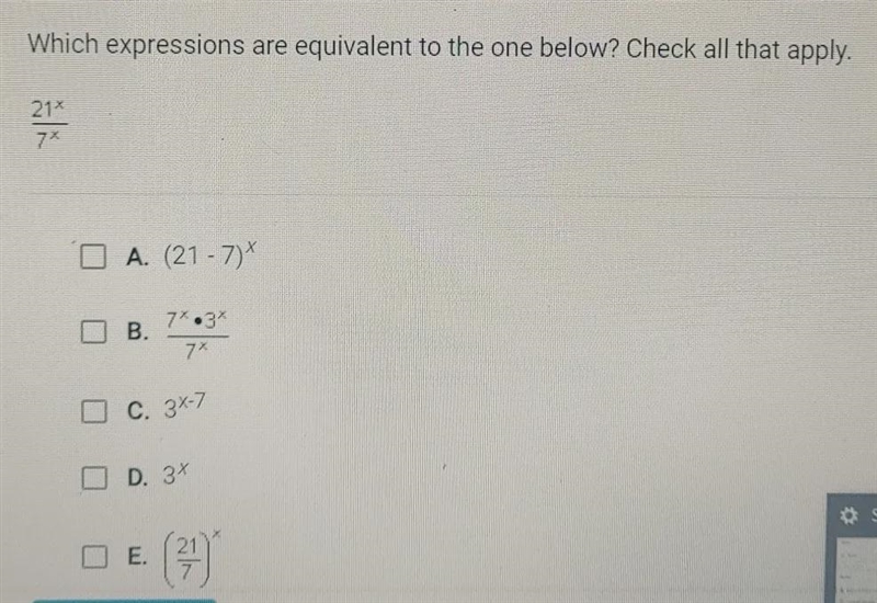 Which expressions are equivalent to the one below? Check all that apply. 211-example-1