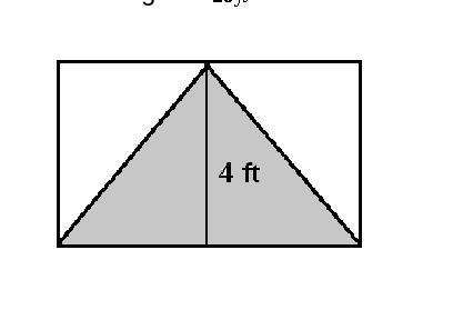 What is the measure of the base of the rectangle if the area of the triangle is 28 ft-example-1