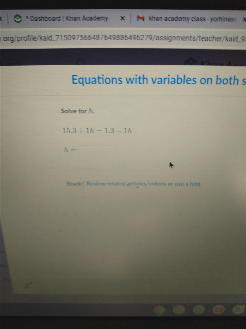 Would I have both of 1h together since the 15.3 is on the opposite side of the= sign-example-1