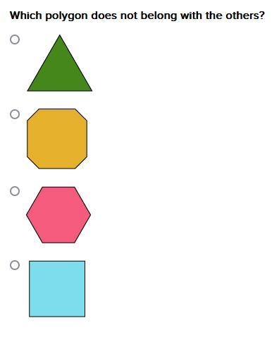 Which polygon does not belong with the others?-example-1