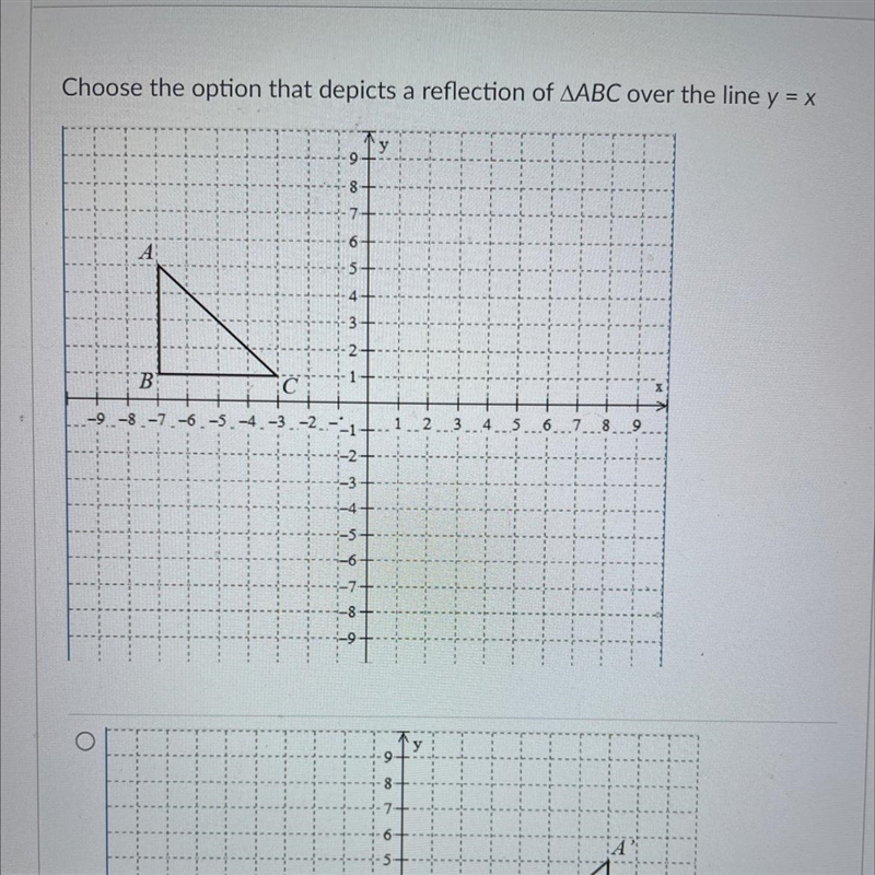 50 POINTS PLEASE HELP I NEED ANWSER NOW what would the reflection look like-example-1