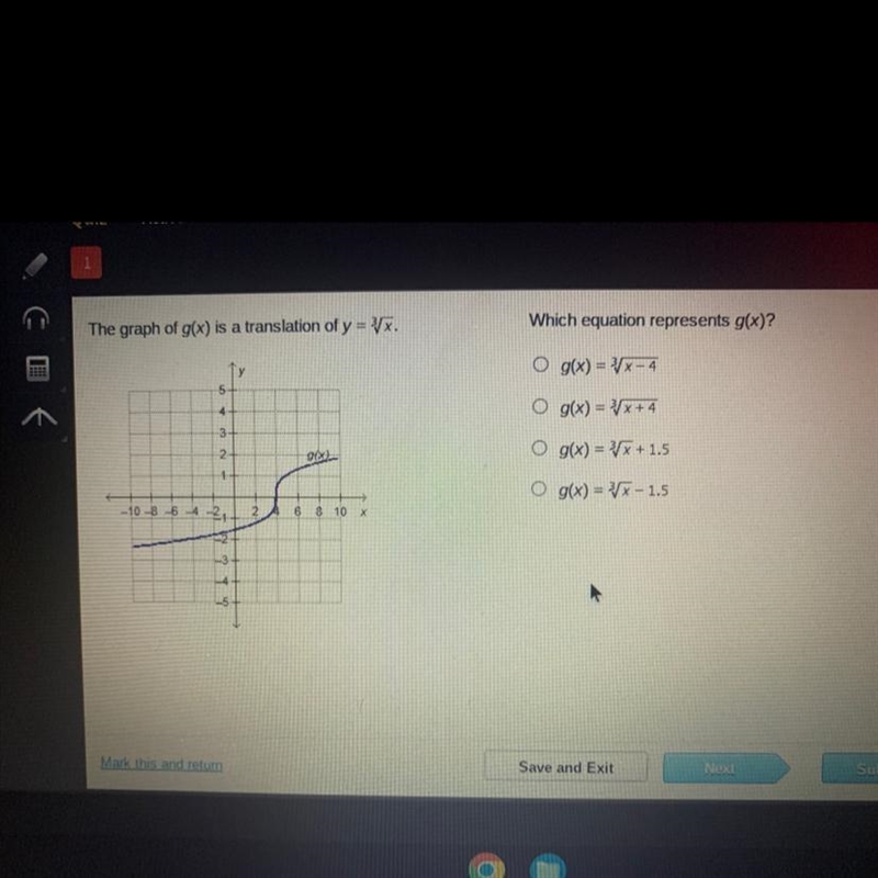 The graph of g(x) is a translation of y = ³√√x.32g(x)1-10-8--6-4-2₁. 26 8 10LO541Which-example-1