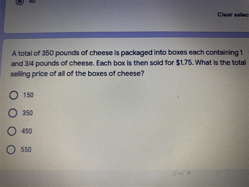 A total of 350 pounds of cheese is packaged into boxes each containing 1 5 pointsand-example-1