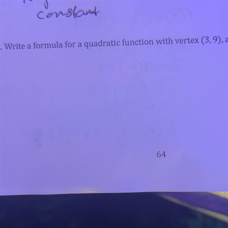 Ready for me for a quadratic function with vertex (3,9)-example-1