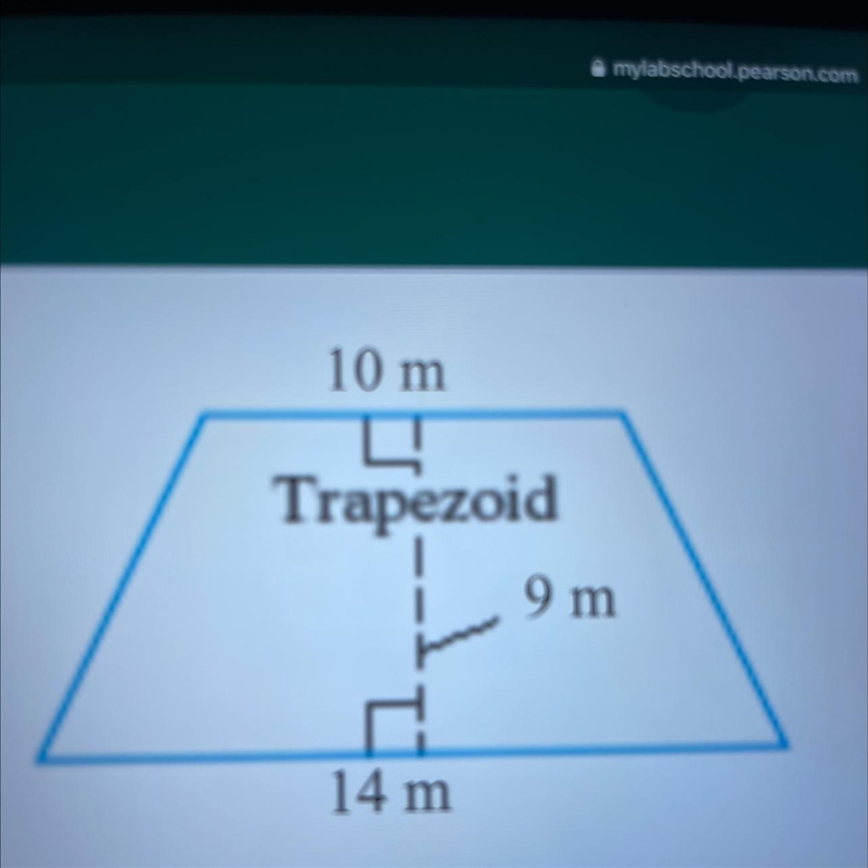 Find the area of the trapezoid __ m squared simply answer.-example-1