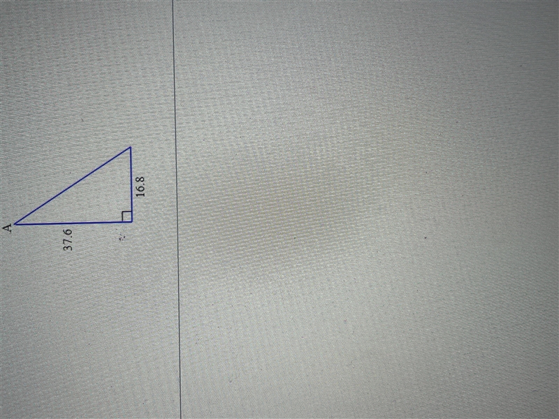 Find the angle A using the given right triangle. Round off the results according to-example-2