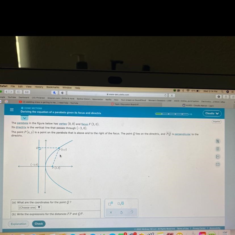 Driving equation of a parabola giving its focus and Directrix-example-1