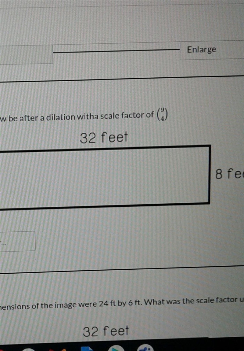 What will the new demensions of the rectangle below be after a dilation within scale-example-1