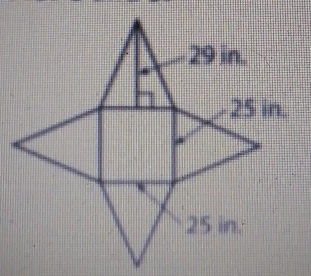 What is the lateral area of the rectangular pyramid whose net is shown-example-1